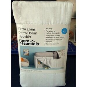 Extra Long Dorm Room Bedskirt 32” Drop XL Twin